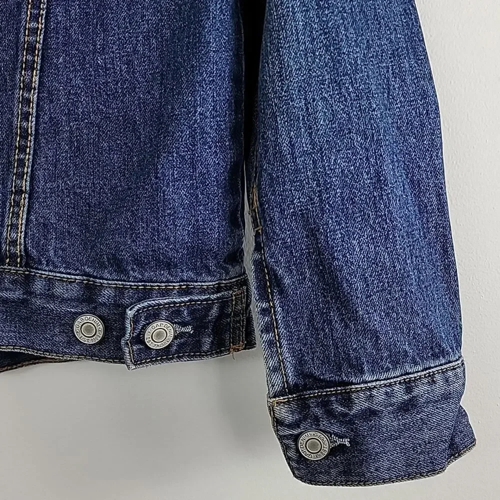 Gap Denim Kids Blue Distressed Jean‎ Button-Up Jacket Size Large (10-11)